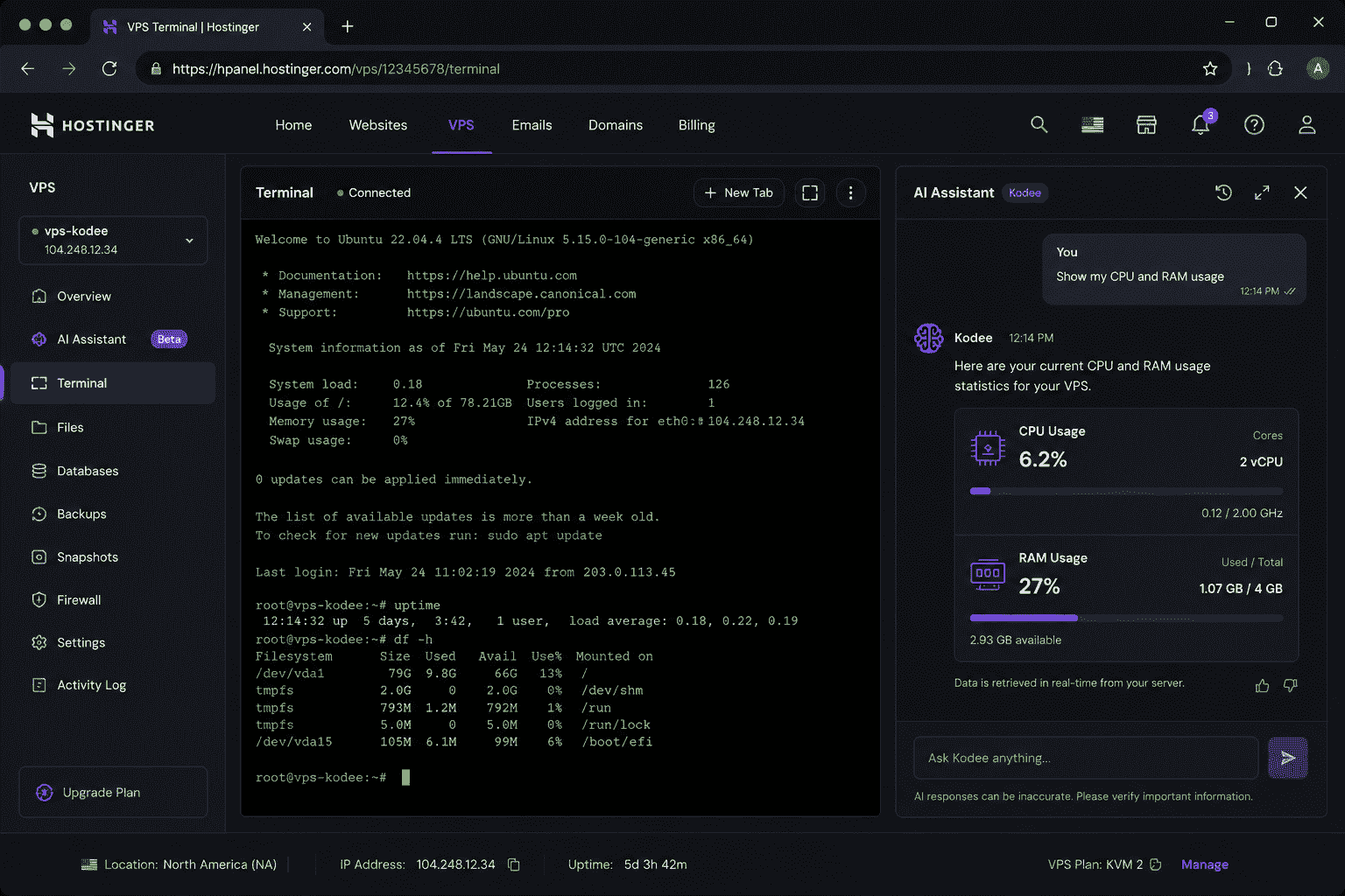 Hostinger KVM VPS 与 AI 运维功能评测，补充图 3
